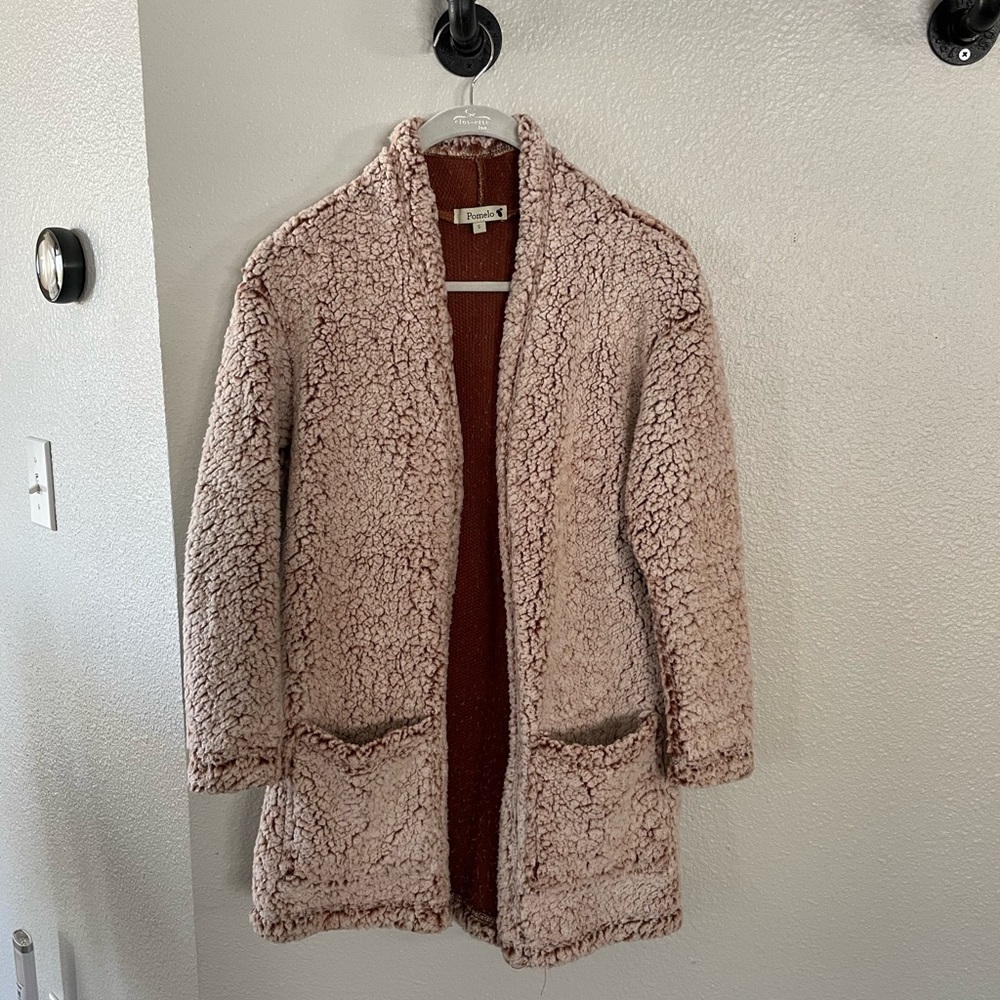 Fuzzy fleece cardigan